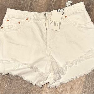 Zara Distressed Denim Shorts